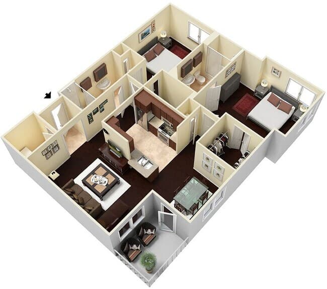 Midtown III Midrise 01-P411 floor plan