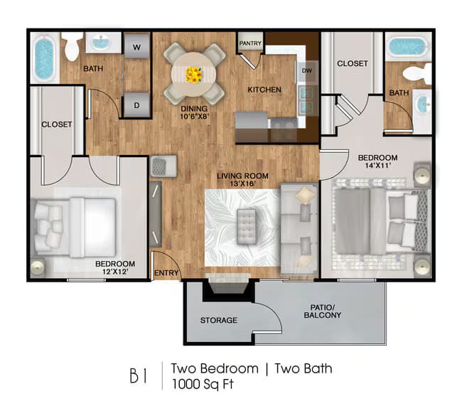 The 1000 1134 floor plan