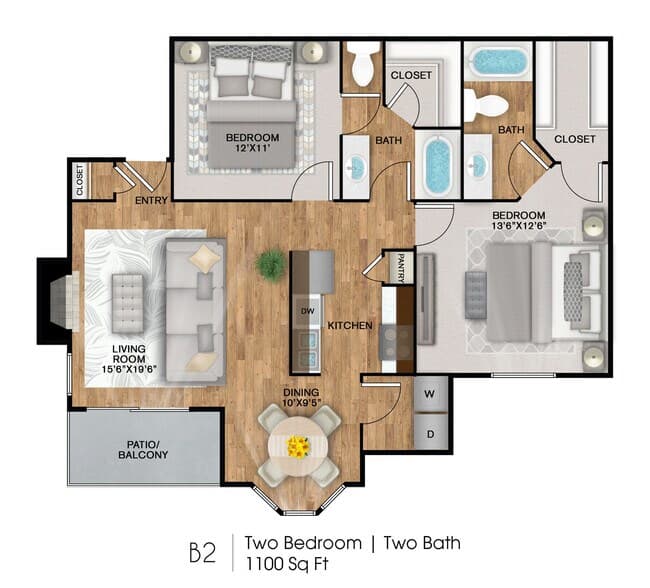 The 1100 222 floor plan