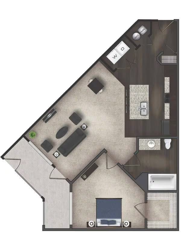 1 Bed • 1 Bath 3315 floor plan