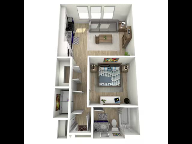 Studio, 1 Bath (60% Income Restricted) 257 floor plan