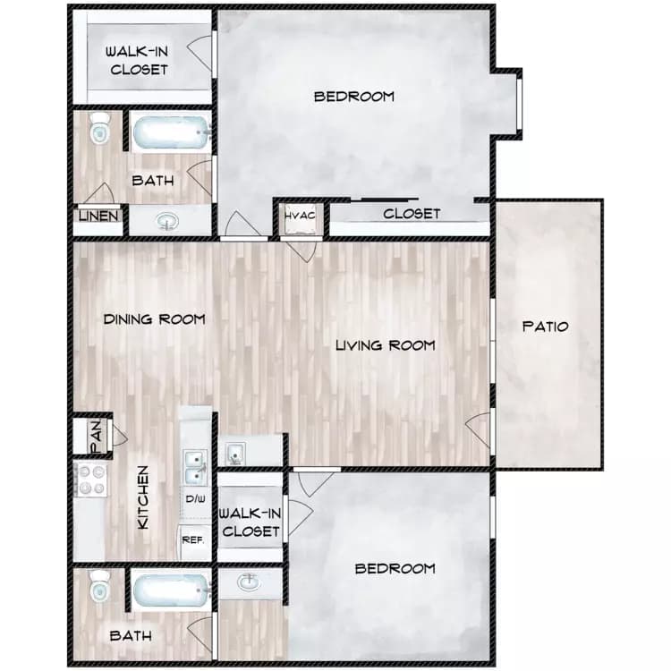 ER 2x2 509 floor plan