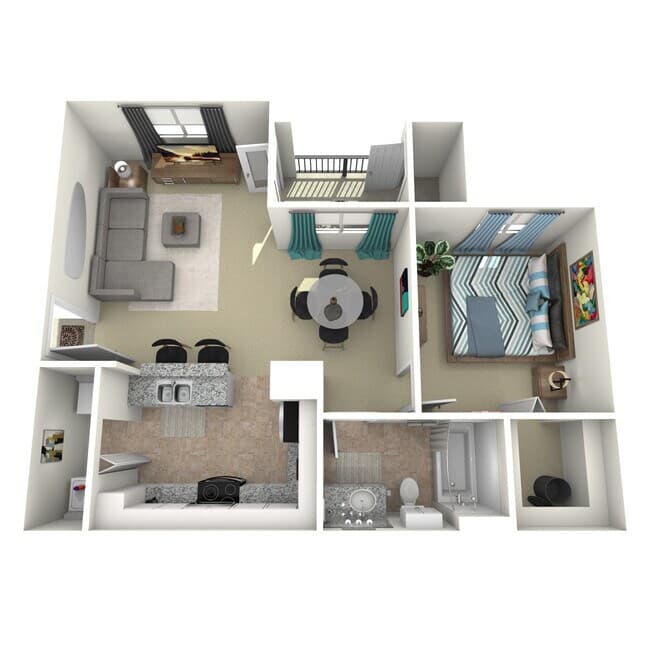 1 Bed • 1 Bath 0236 floor plan