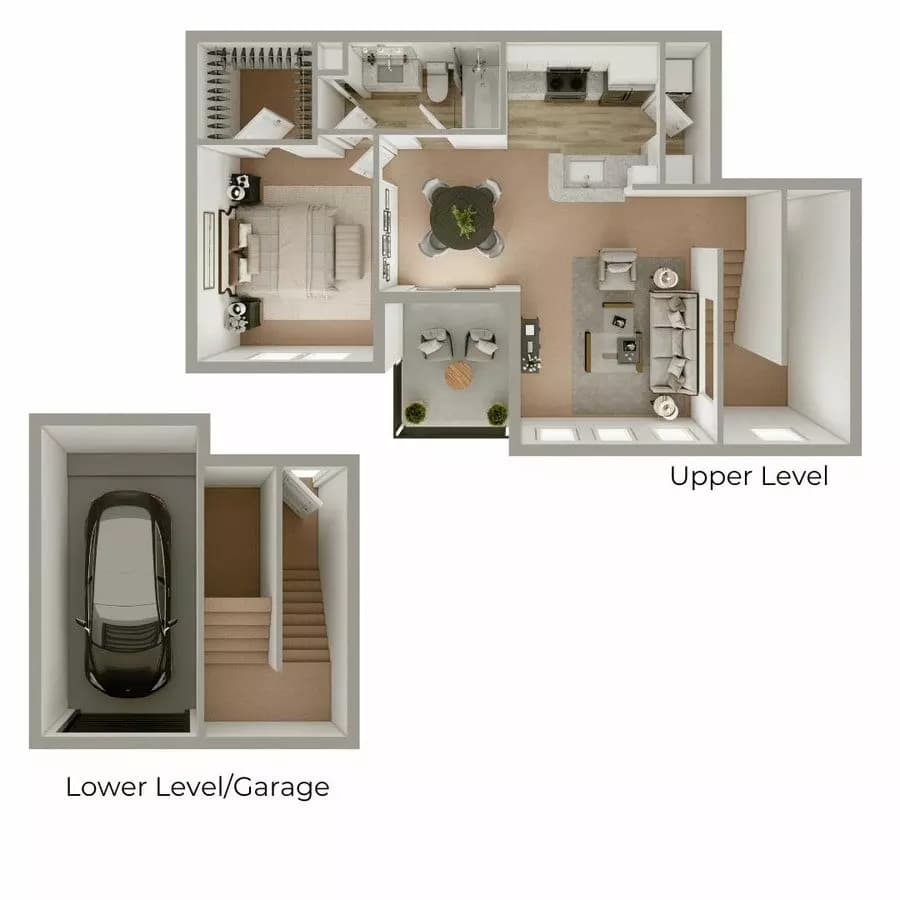 1 Bedroom 1 Bath 915 floor plan