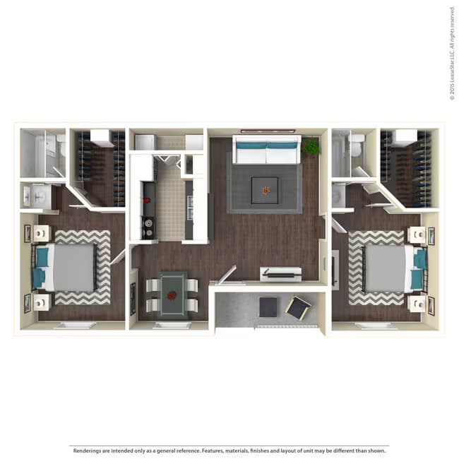 2 Beds • 2 Bath 709 floor plan