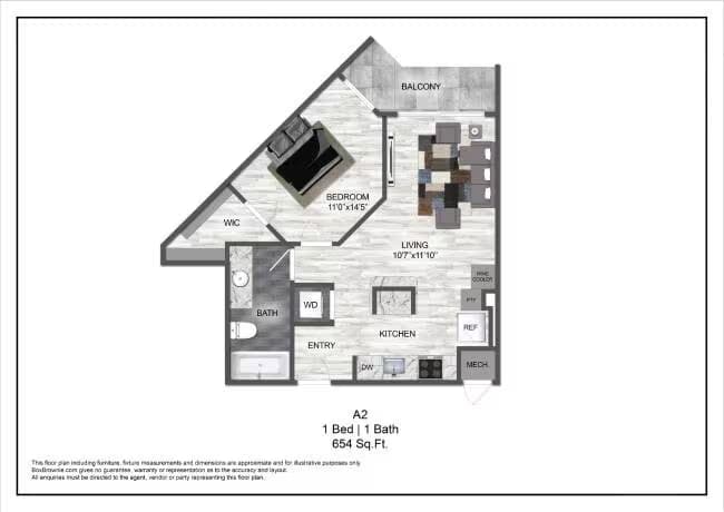 1 Bed • 1 Bath 307 floor plan