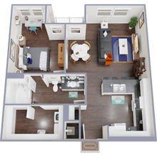 1 Bedroom 1 Bathroom with Shower 1107 floor plan