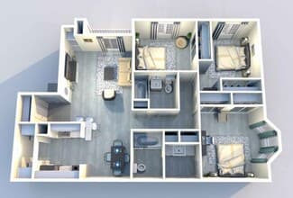 3 Beds • 2 Bath 08101 floor plan