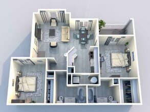 2 Beds • 2 Bath 07102 floor plan