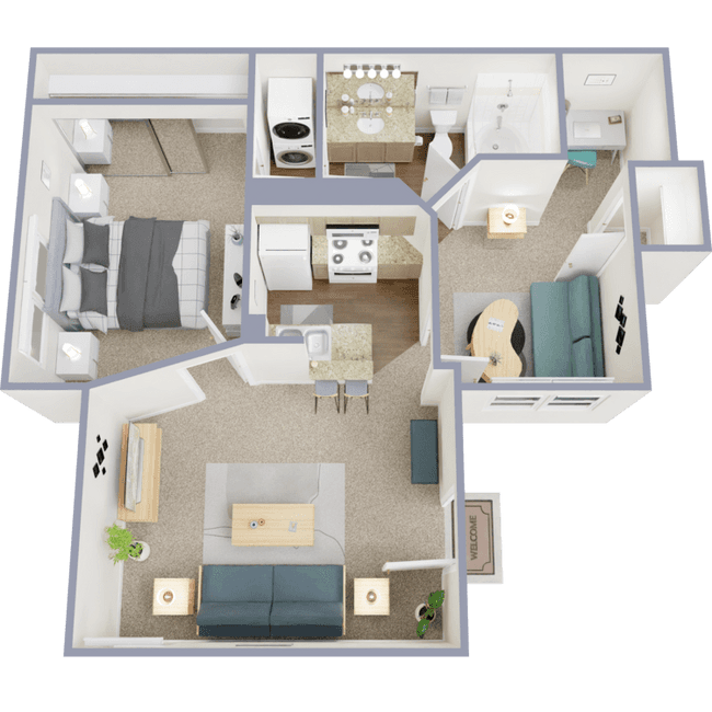 1 Bed • 1 Bath 56 floor plan