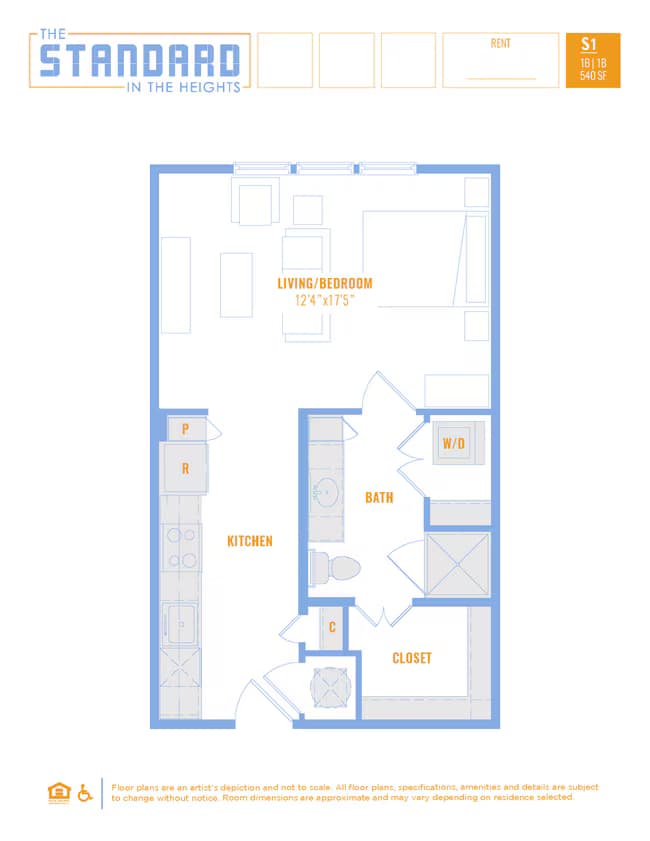 Studio • 1 Bath 258 floor plan