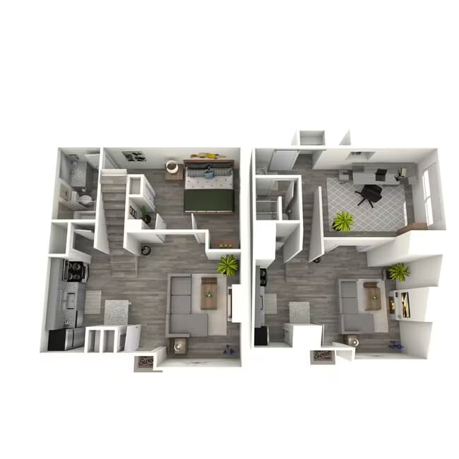 1 Bedroom w/ Loft floor plan