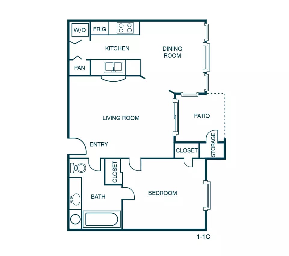 1B floor plan