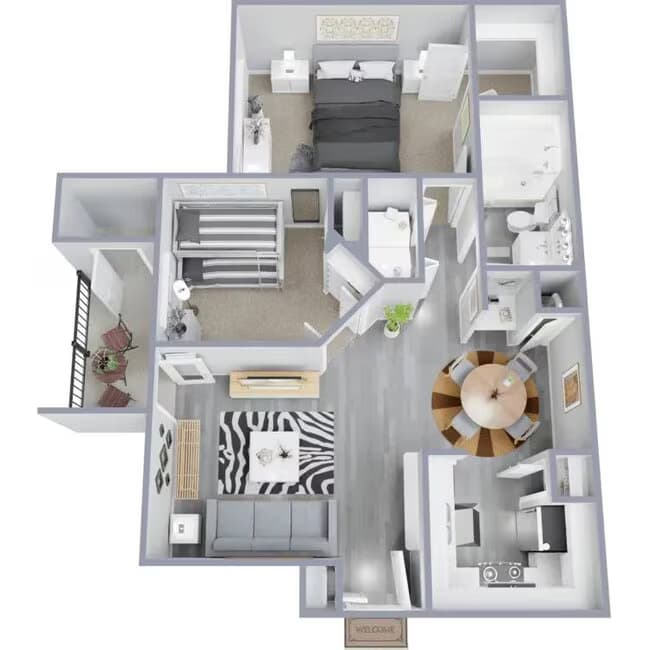 2 Beds • 1 Bath 3209 floor plan