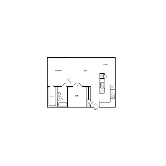 1.5x1 +Den 664 floor plan