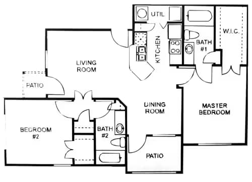 Two Bedroom Two Bathroom-C 60 804 floor plan