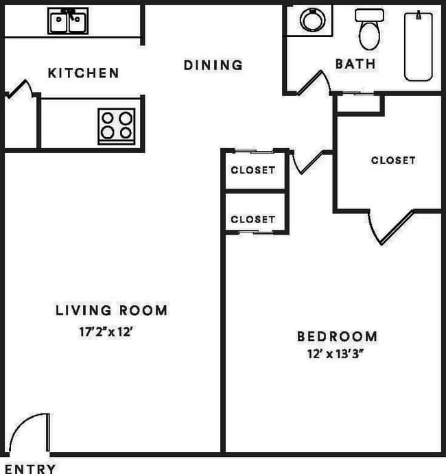 1 Bedroom 1 Bath 008 floor plan