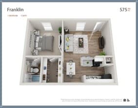 Franklin | 1 Bed | 1 Bath 4614 floor plan