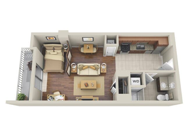 Studio • 1 Bath 2004 floor plan