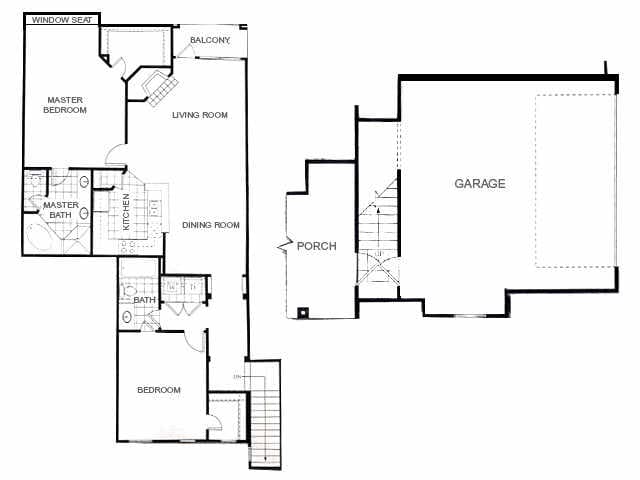 2 Beds • 2 Bath 0101 floor plan