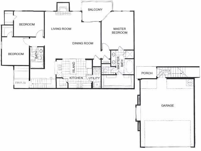3 Beds • 2 Bath 2506 floor plan
