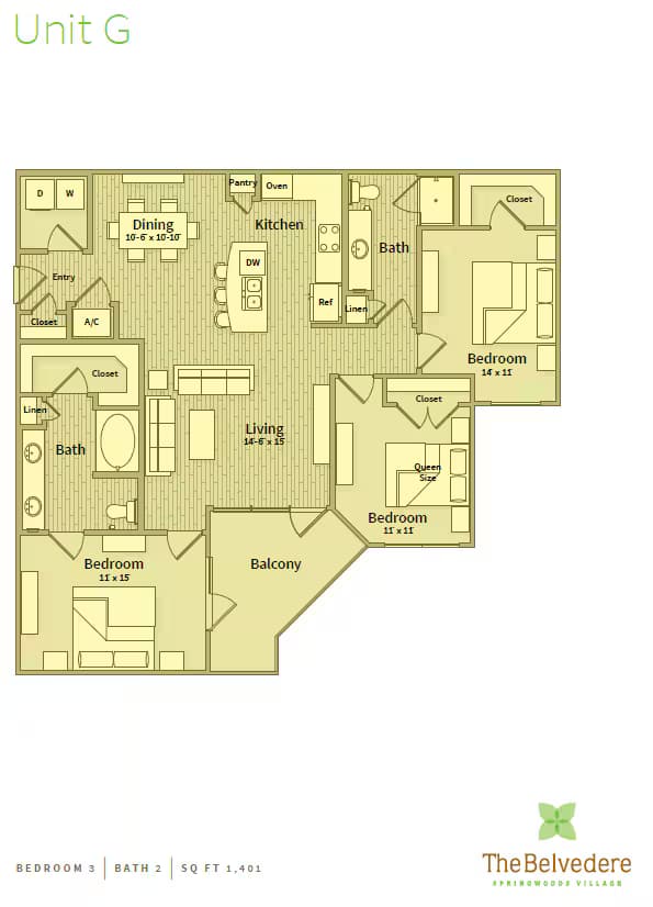 3 Beds • 2 Bath 312 floor plan