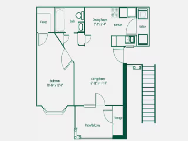B 1X1 308 floor plan
