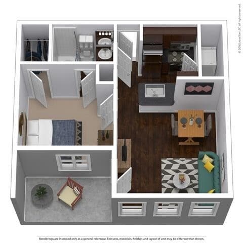 1 Bed • 1 Bath 18109 floor plan