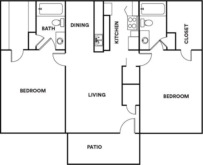 2 Beds • 2 Bath 1606 floor plan