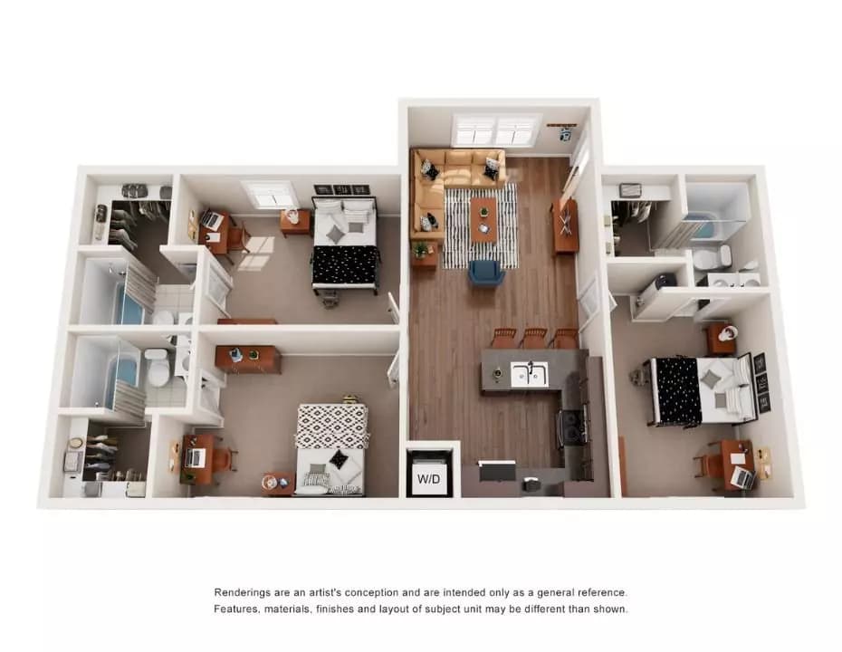 Three Bedroom Duplex Private floor plan