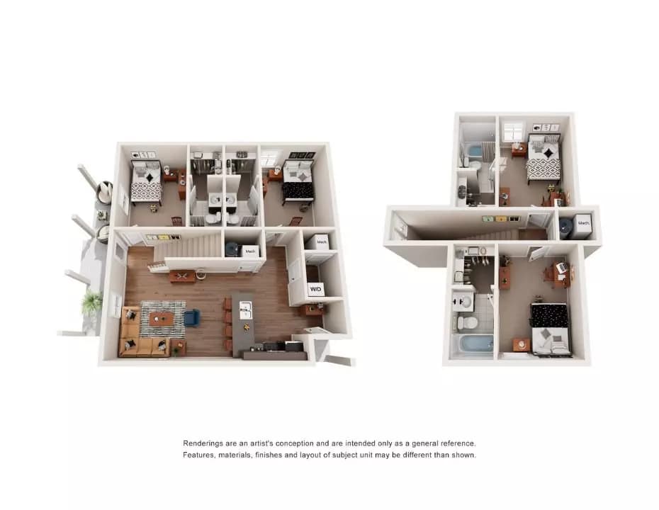 Four Bedroom Duplex Private floor plan