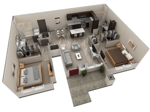 2 BR Grand Courtyard 516 floor plan
