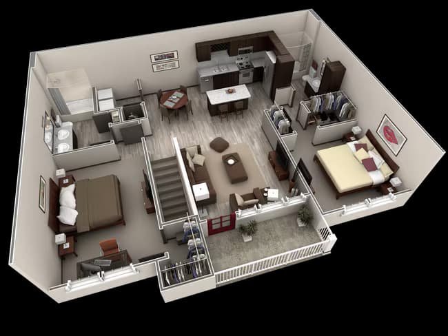 2 BR Grand Overlook Garage 608 floor plan