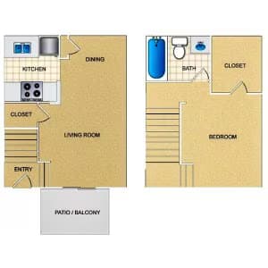 A4 - 1 Bed/1Bath 4903 floor plan