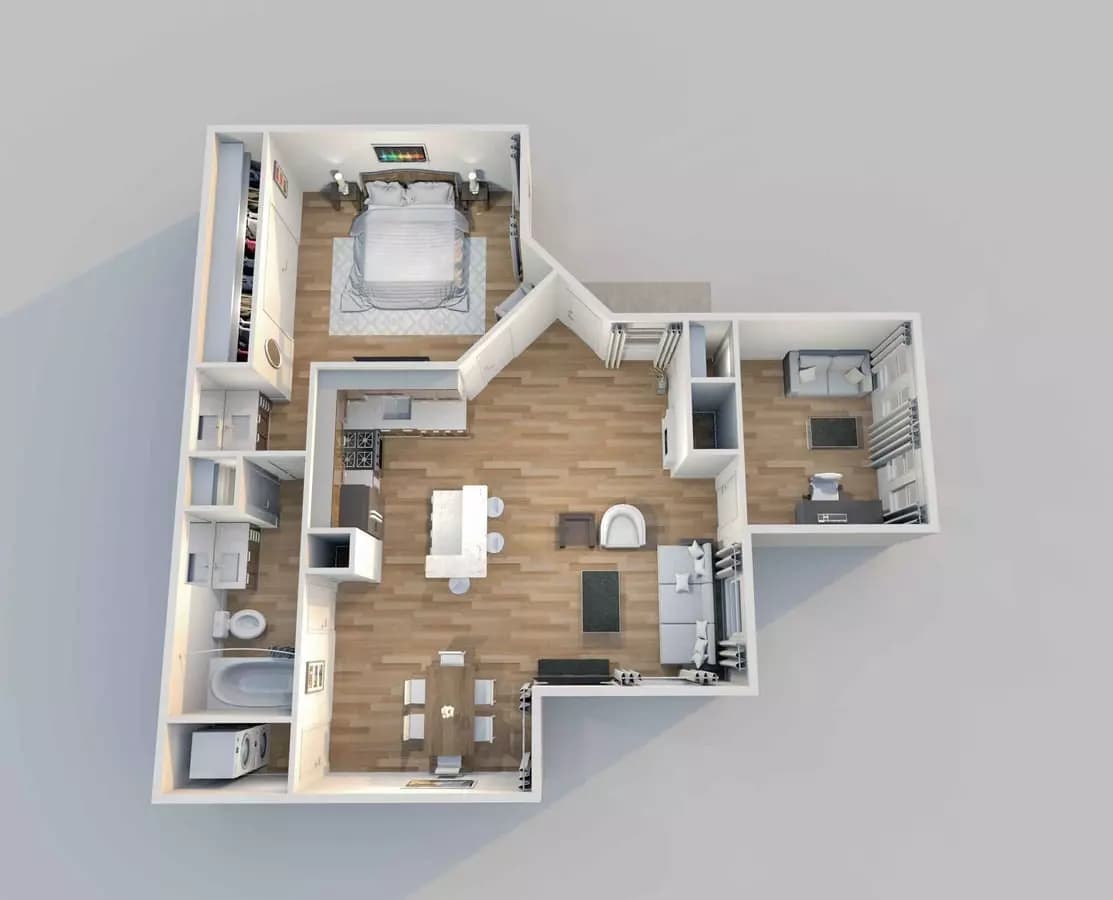 1 Bed • 1 Bath 140 floor plan