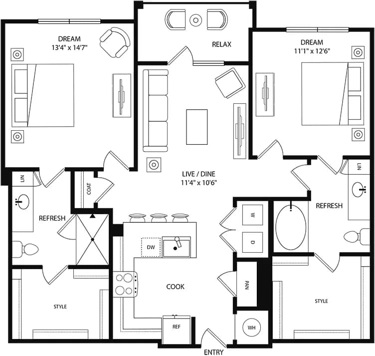 B1 Essential Housing 3416 floor plan