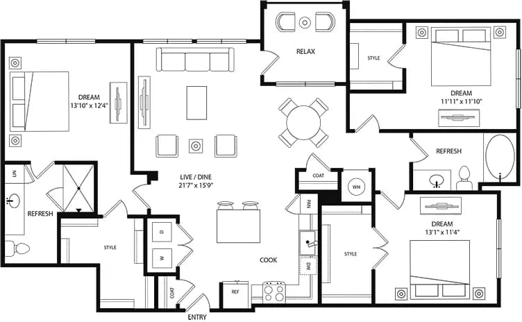 C1 Essential Housing 3414 floor plan