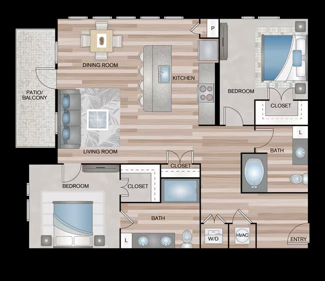 Two bedroom 247 floor plan