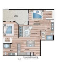 Two bedroom 463 floor plan