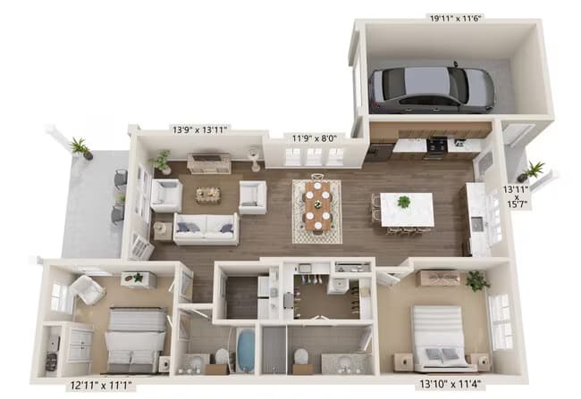 Unit 15075-GBL floor plan