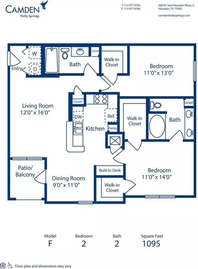 2 Beds • 2 Bath 1815 floor plan