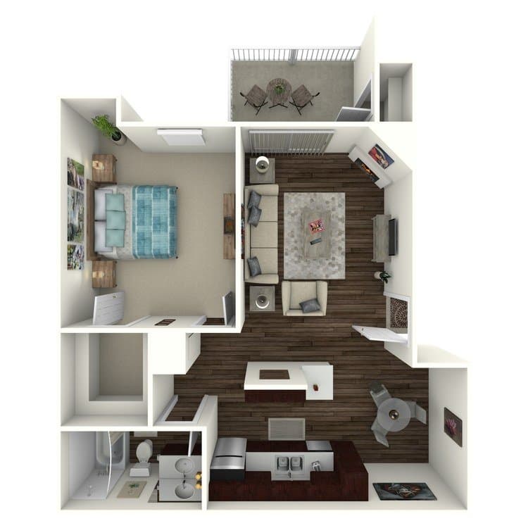 1 Bed • 1 Bath Ridgepoint floor plan
