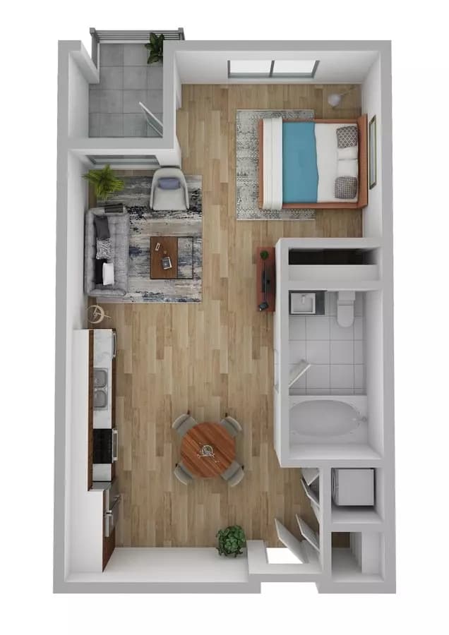 Studio • 1 Bath C127 floor plan