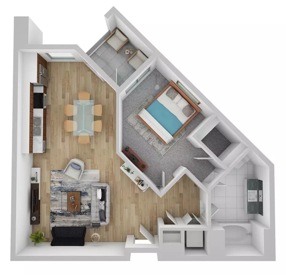 1 Bed • 1 Bath B111 floor plan