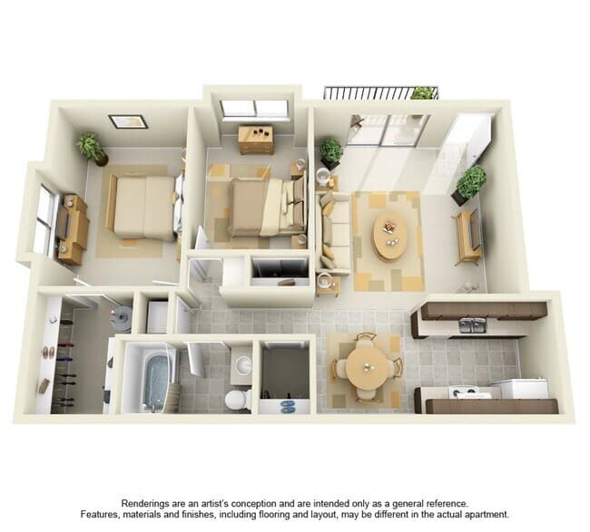2 Beds • 1 Bath 119 floor plan