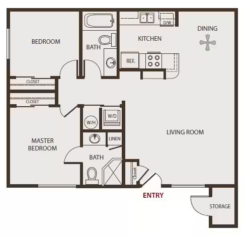2 Bed floor plan