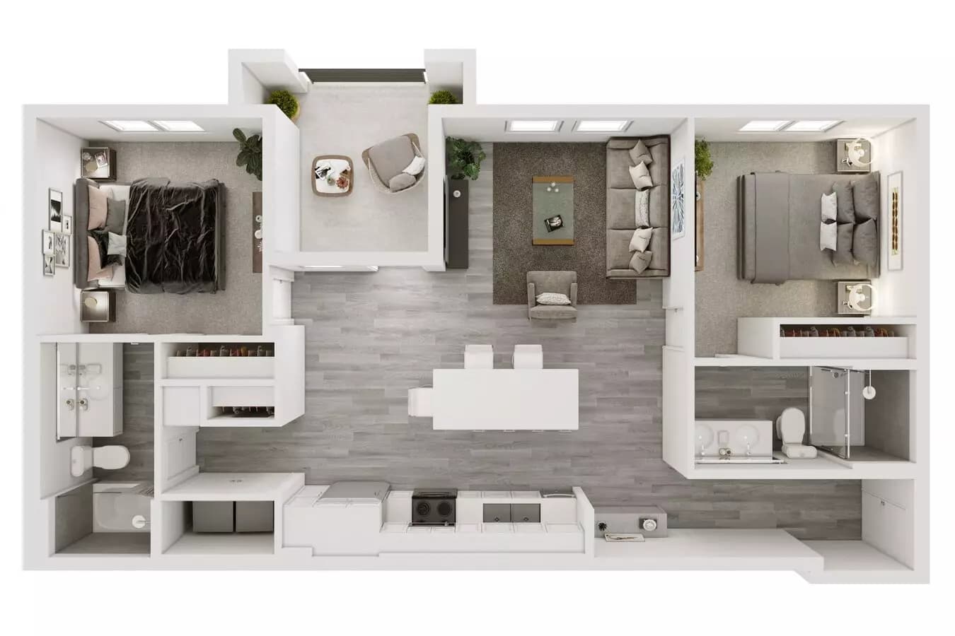2 Beds • 2 Bath B-302 floor plan