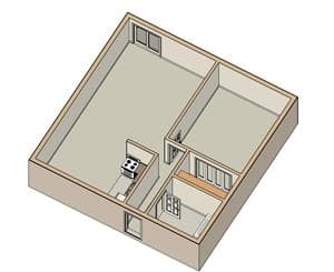 1 Bedroom 1 Bath 205 floor plan