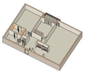 2 bedroom 1.5 Bath Deluxe 316 floor plan