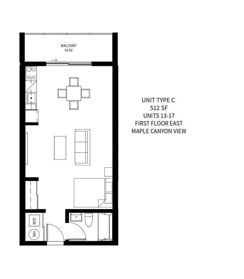 Studio • 1 Bath 13 floor plan